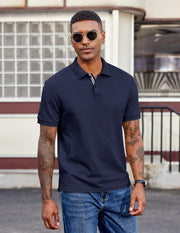 Luke Polo Homem – Polo de Algodão Piqué de Manga Curta, Estilo Casual e Golfe Elegante