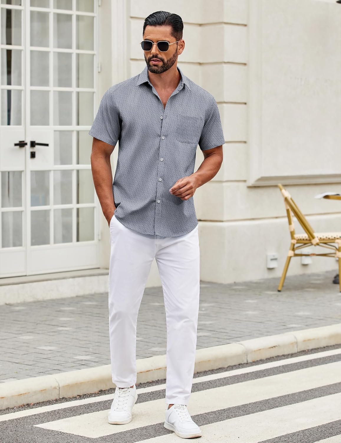 Camisa Harold Homem – Camisa de Manga Curta, Estilo Casual Chic & Conforto de Verão