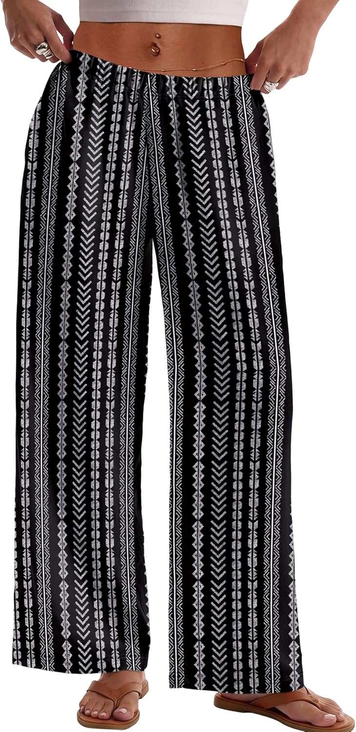 Dámske palazzo nohavice Kendi – široký voľný strih, elastický pás, elegantné letné