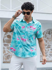 Camisa Havaiana Kai para Homem – Camisa Tropical de Verão, Padrão Floral e Leve