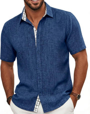 Aldrin Camisa Homem – Camisa de Verão Elástica, Respirável & Estilo Casual Chic