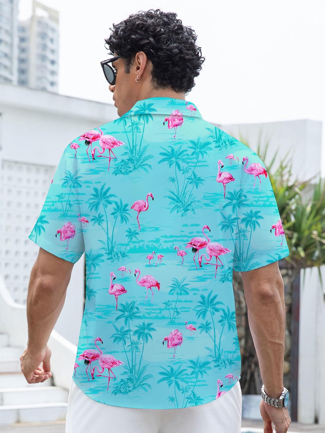 Camisa Havaiana Kai para Homem – Camisa Tropical de Verão, Padrão Floral e Leve