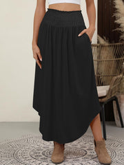Falda larga Lulu para mujer – Falda maxi bohemia con flores, talle alto y fluida