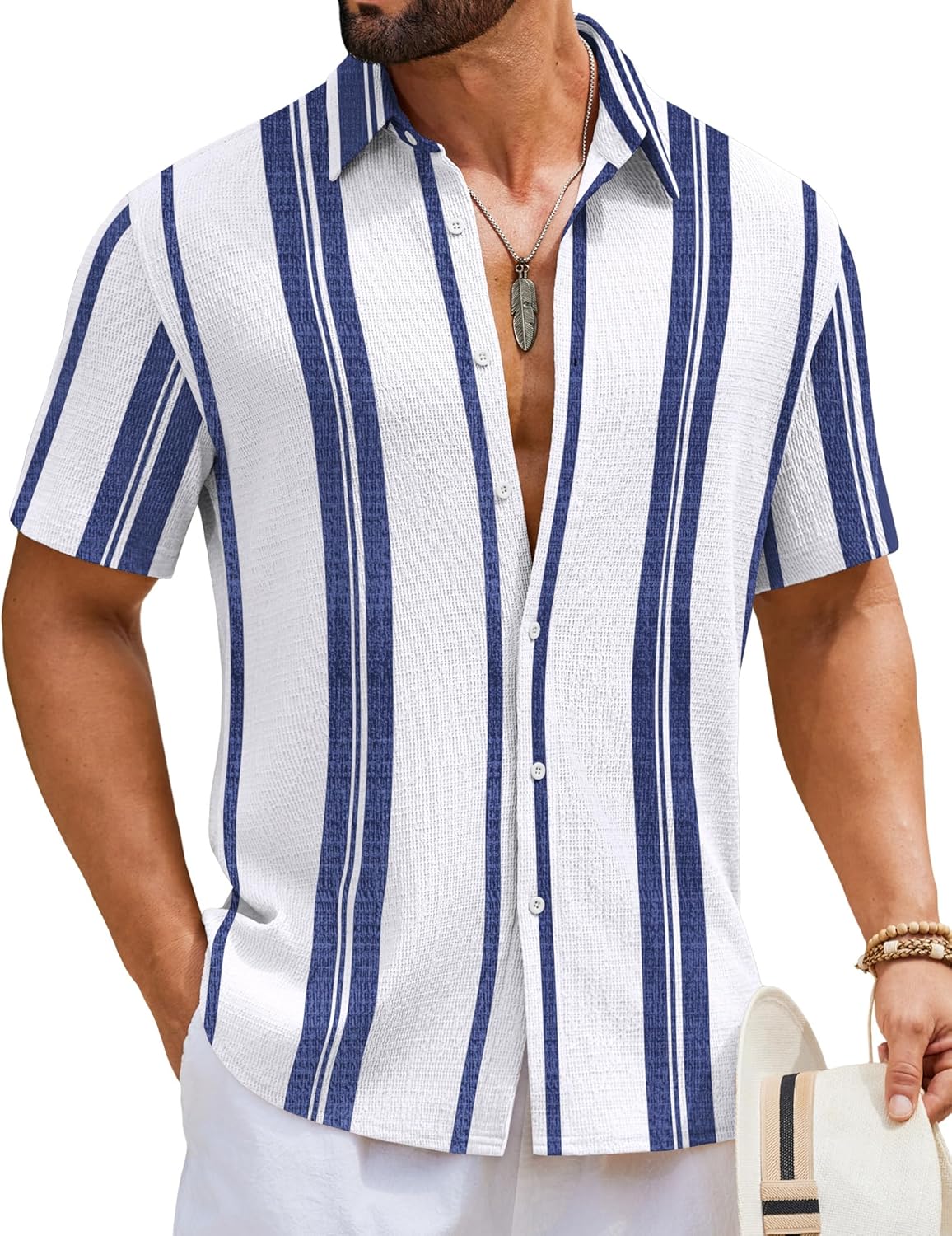 Ανδρικό Πουκάμισο Ben – Ελαστικό Slim Fit Πουκάμισο, Ανάλαφρο & Κοντομάνικο