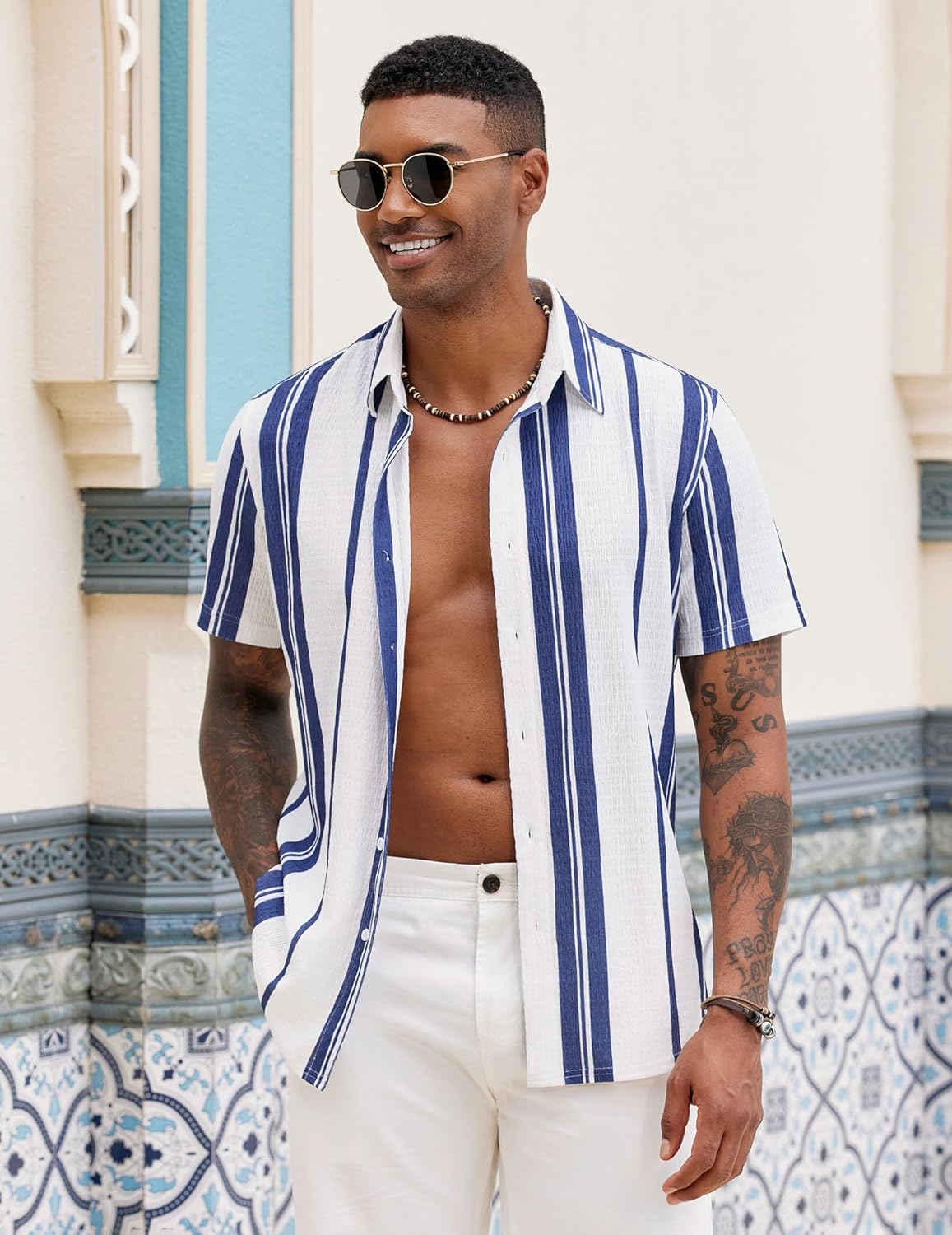 Ανδρικό Πουκάμισο Ben – Ελαστικό Slim Fit Πουκάμισο, Ανάλαφρο & Κοντομάνικο