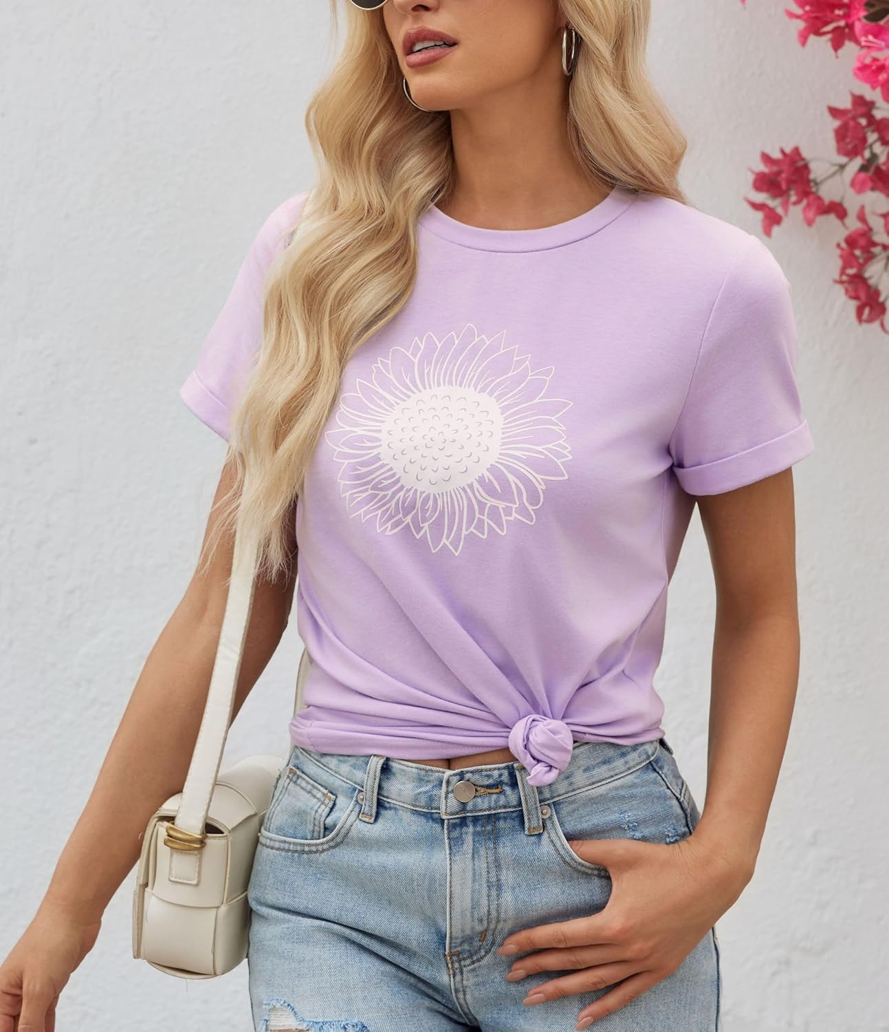 T-shirt Luna Γυναικείο Ηλιοτρόπιο – Vintage Τύπωμα, Στρογγυλή Λαιμόκοψη, Κοντά Μανίκια Καλοκαίρι