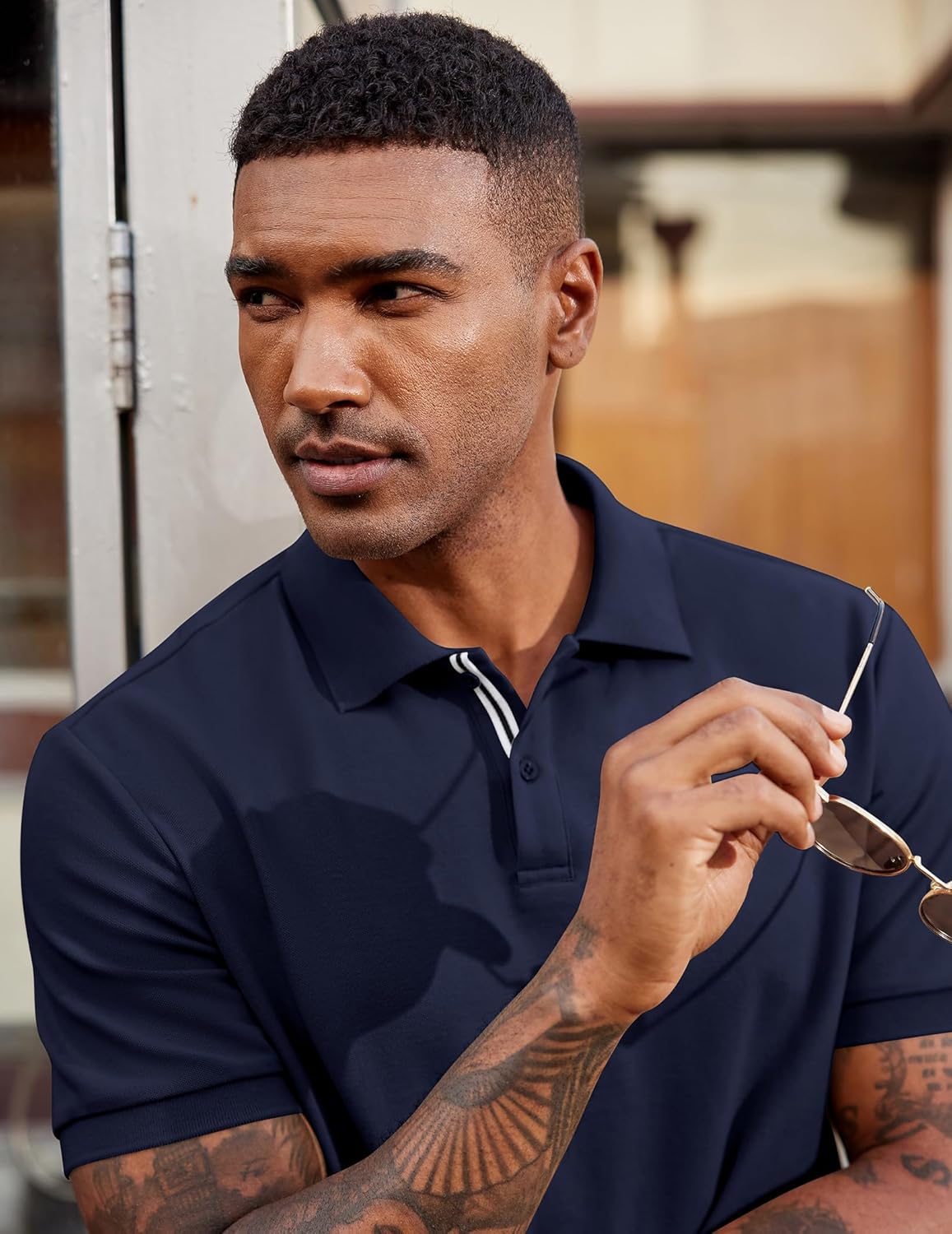 Luke Polo Homem – Polo de Algodão Piqué de Manga Curta, Estilo Casual e Golfe Elegante