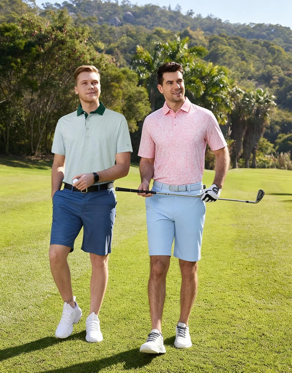 Victor Polo Homem – Polo de Golfe Estampado, Respirável UPF30+ & Secagem Rápida