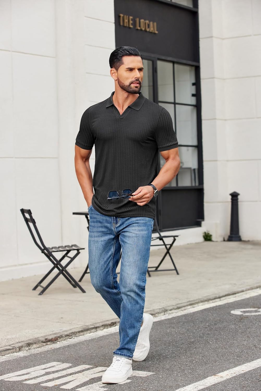 Alex Polo Ανδρικό – Ριπ Πόλο με V Λαιμόκοψη Slim Fit, Ελαφρύ & Μοντέρνο Καλοκαιρινό Στυλ