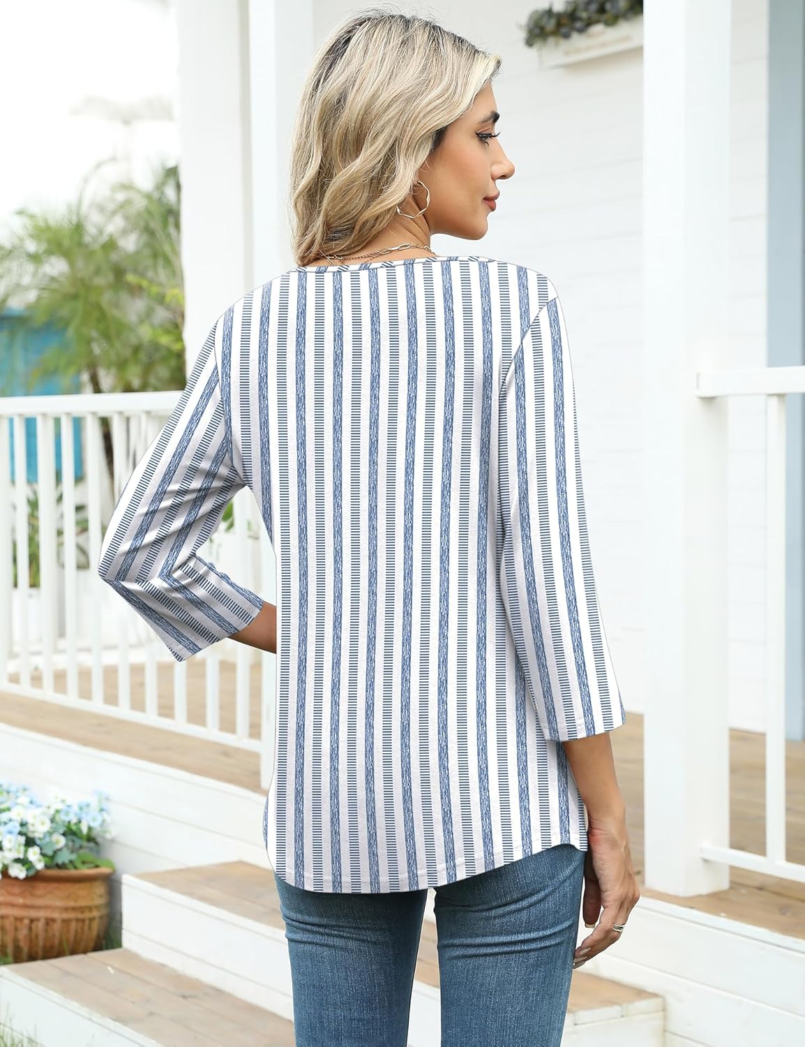Blusa Lumina Mulher – Gola Assimétrica, Mangas 3/4, Corte Largo Elegante