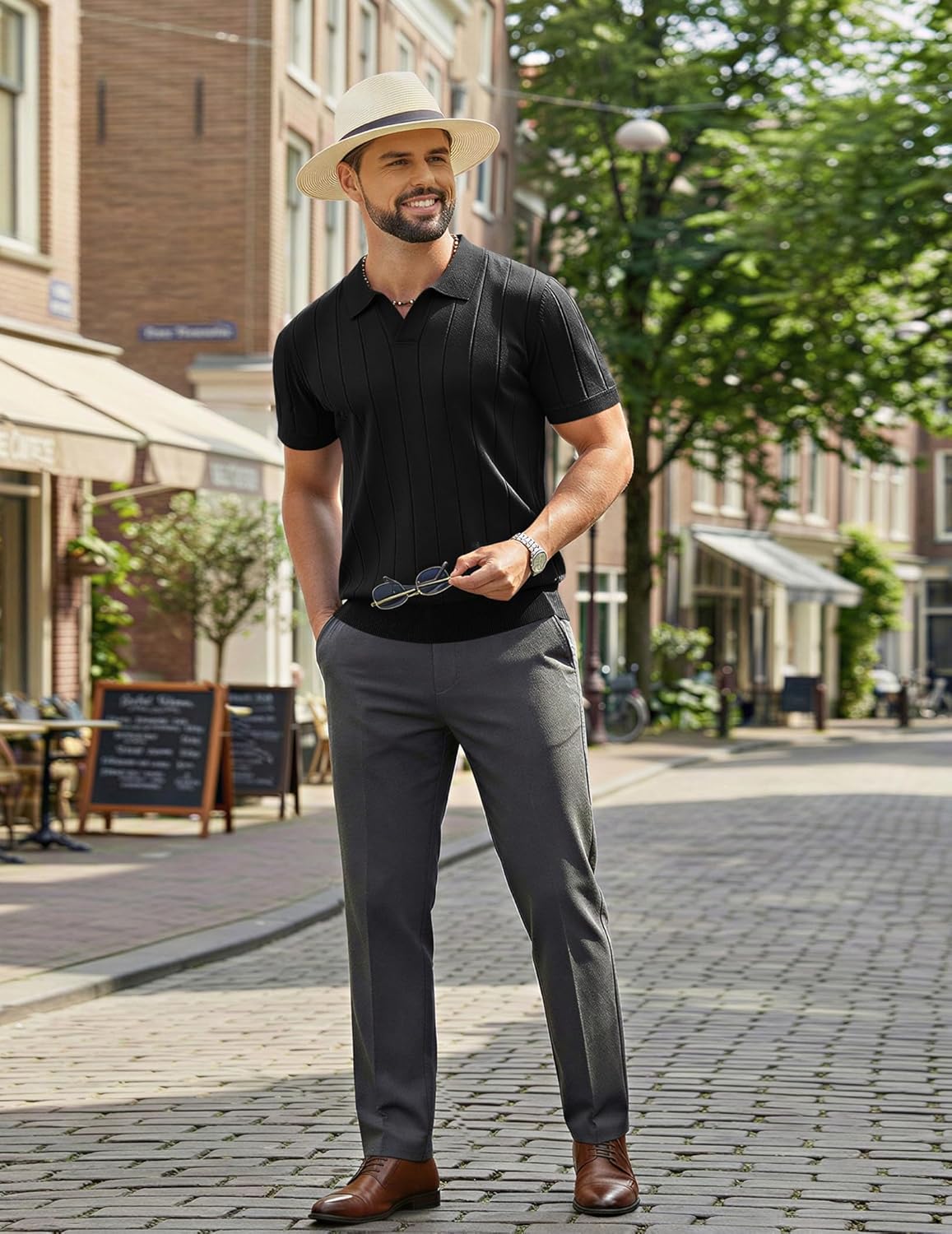 Arthur Polo Homem – Polo Malha Gola V, Estilo Old Money Elegante & Leve