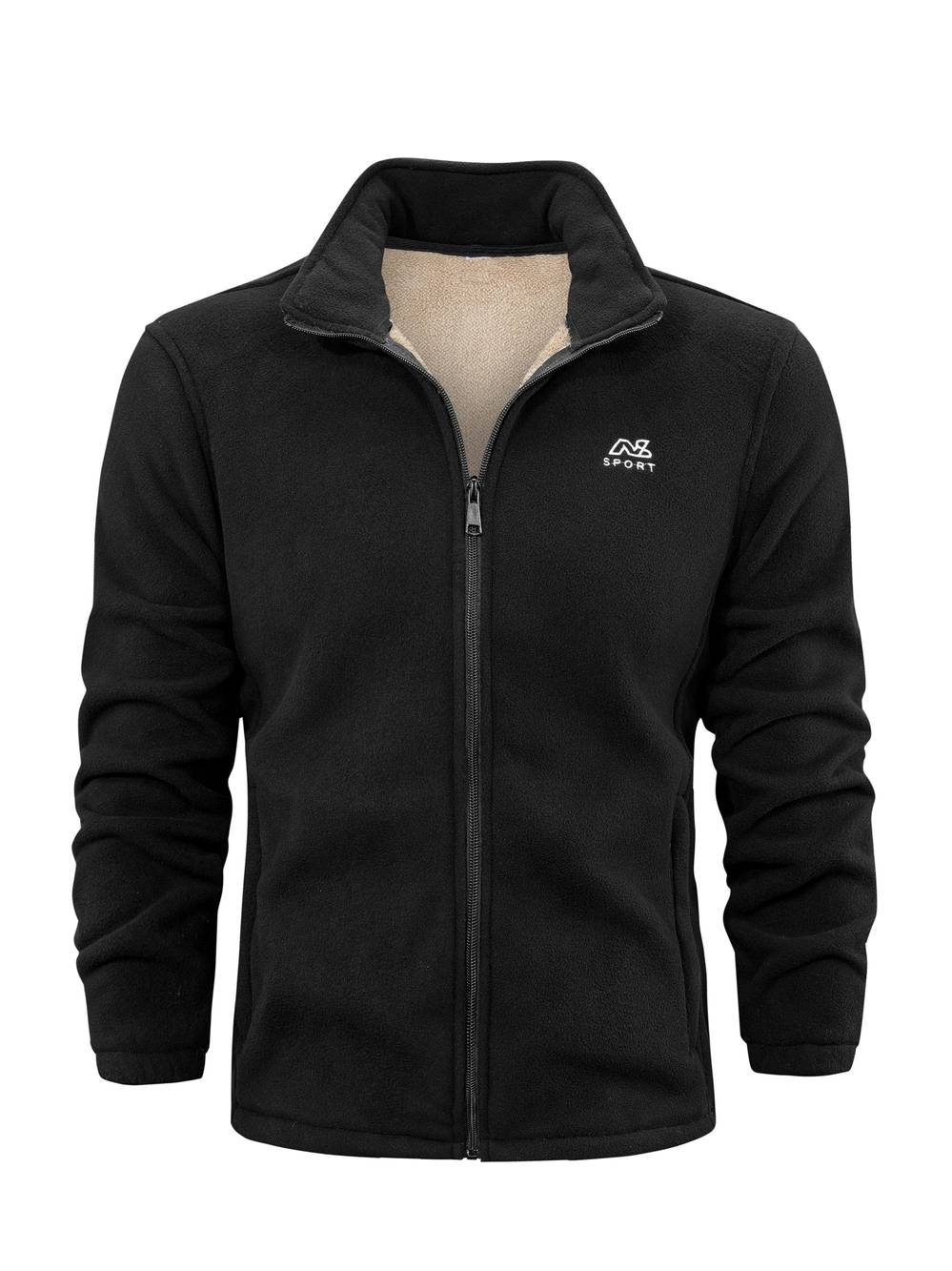 Alex Veste Fleece Unisex – Lämmin Sherpa-vuorattu takki korkealla kauluksella ja vetoketjulla