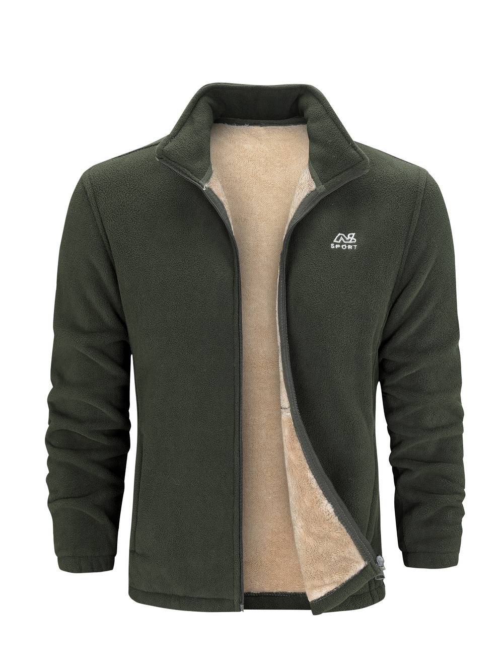 Alex Veste Fleece Unisex – Lämmin Sherpa-vuorattu takki korkealla kauluksella ja vetoketjulla