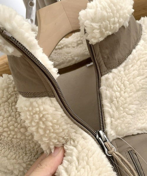 Lily Casaco Teddy para Mulher – Casaco Quente com Gola Alta, Bolsos com Fecho e Corte Casual