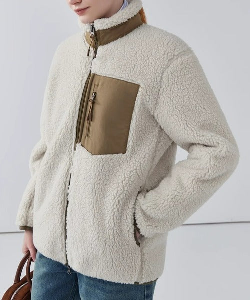 Lily Teddy Coat Woman – Warm Jacket with High Collar, Zipped Pockets & Casual Fit