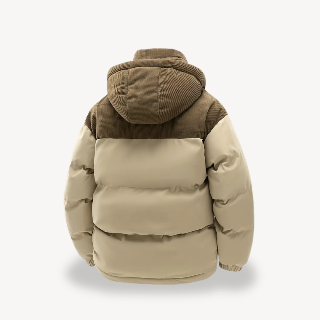 Mason  Veste Puffer Homme – Doudoune Matelassée avec Capuche en Velours Côtelé