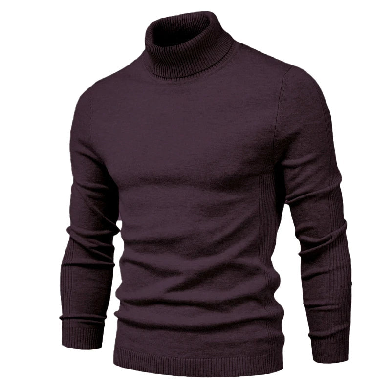 Johan Sweter z Wysokim Kołnierzem Męski Lunero Eindhoven – Ciepły Sweter Slim Fit z Gładkiego Splotu
