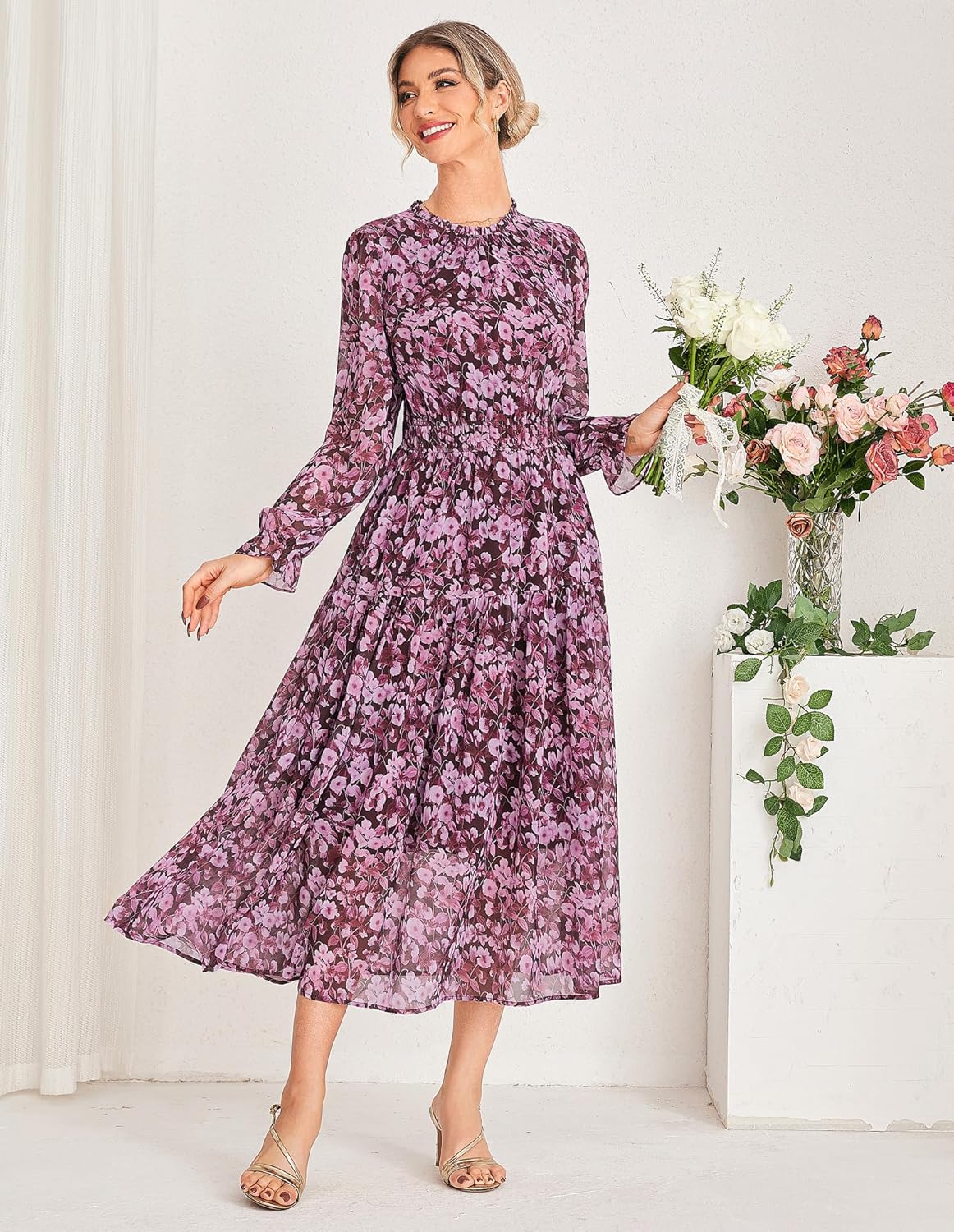 Vestido Clara Mulher Patinadora – Decote em V Cruzado, Cintura Império, Jersey Fluido
