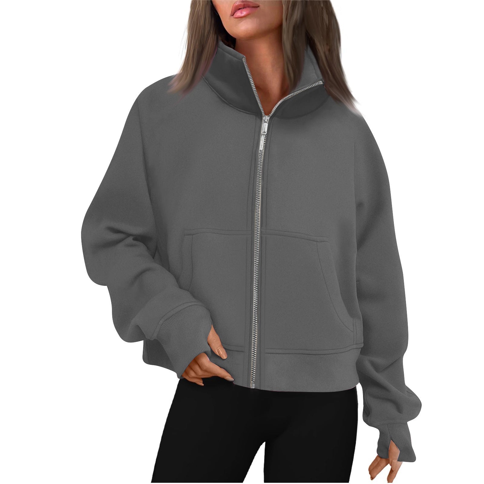 Evangeline Giacca Donna con Zip e Collo Alto – Taglio Corto Moderno & Comfort Premium