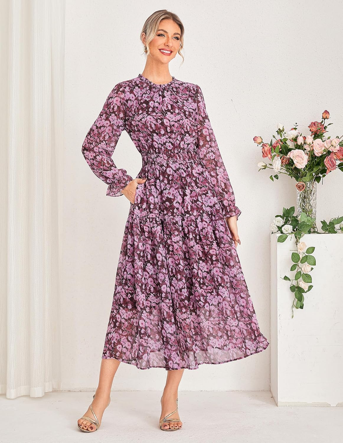 Vestido Clara Mulher Patinadora – Decote em V Cruzado, Cintura Império, Jersey Fluido