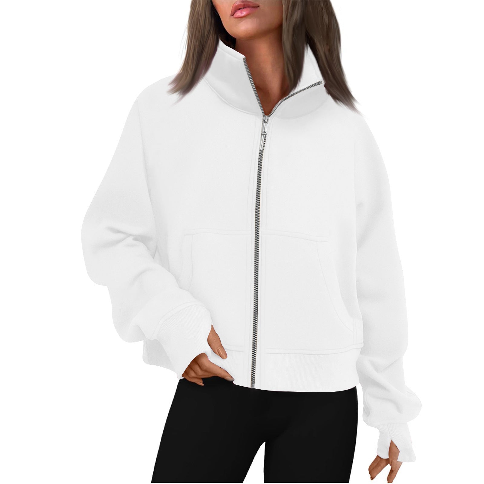 Evangeline Giacca Donna con Zip e Collo Alto – Taglio Corto Moderno & Comfort Premium