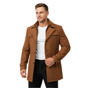 Edwin Herrenmantel – Slim Fit Doppelreihiger Mantel mit klassischem Kragen