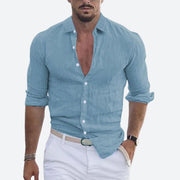 Rogelio | Camicia da uomo con colletto piegato con taglio rilassato per l'estate