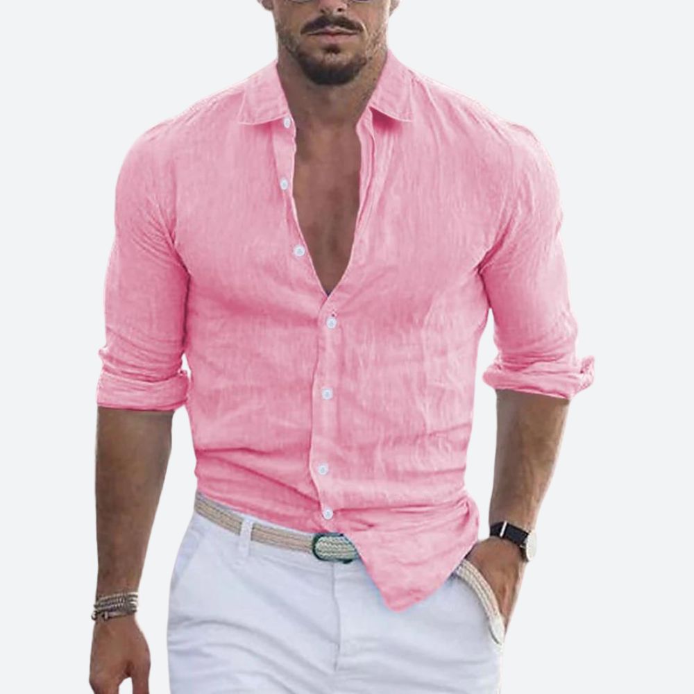 Rogelio | Camicia da uomo con colletto piegato con taglio rilassato per l'estate