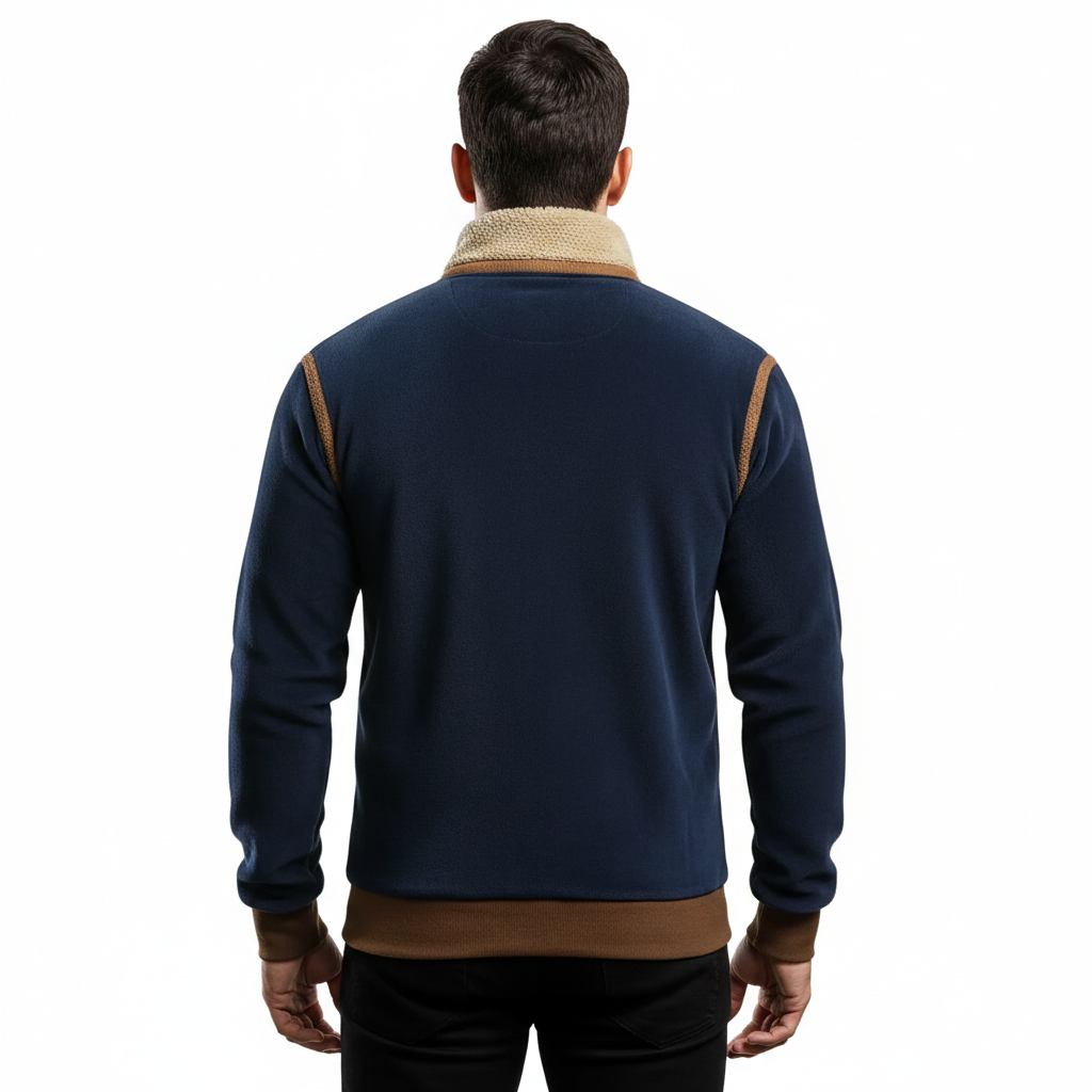 Aaron Sweatshirt com Fecho Homem Vintage – Gola Alta, Design Retro & Conforto Outono-Inverno
