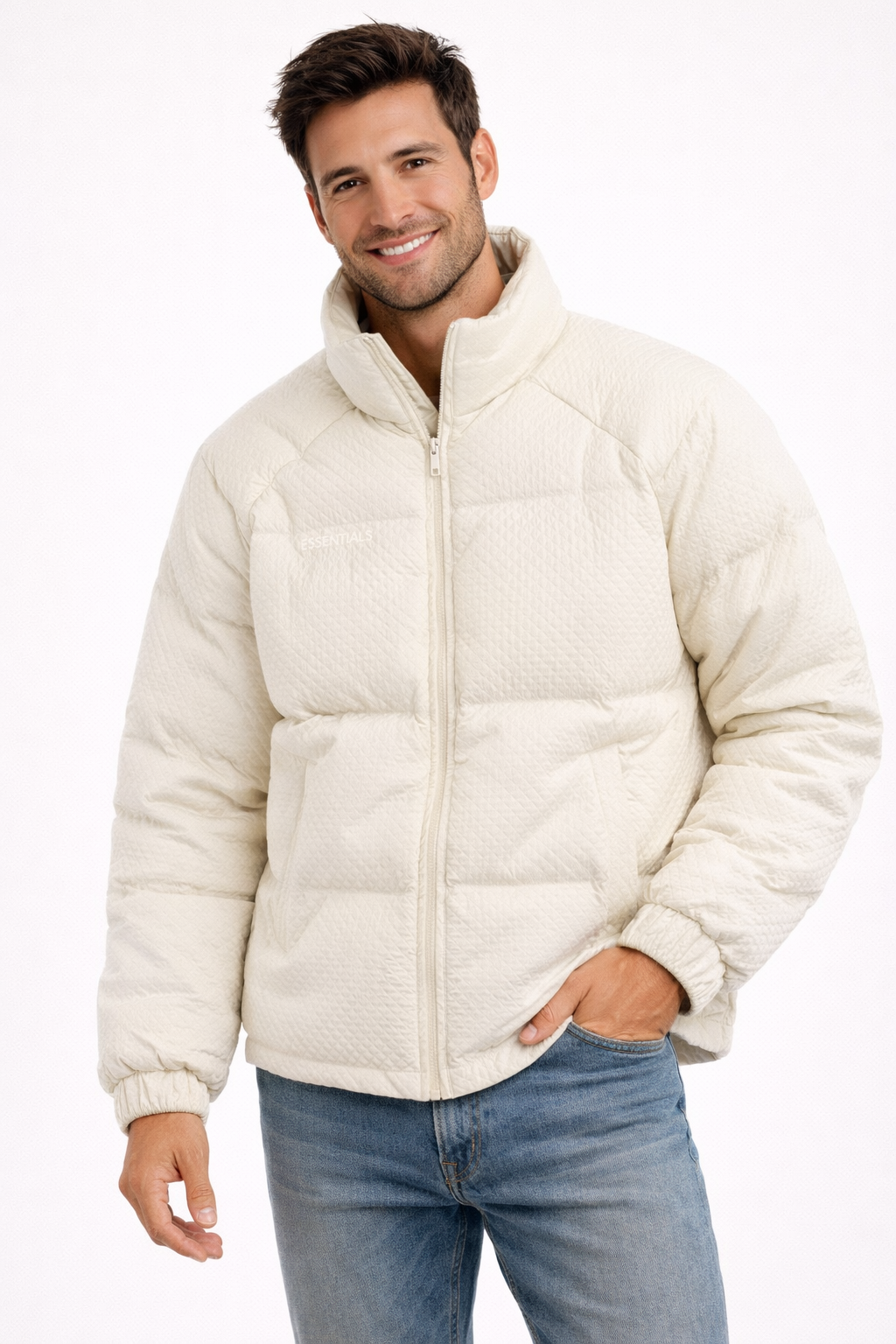 Alex Thick Down Jacket for Men – High Collar, Loose Fit & Urban Winter Style