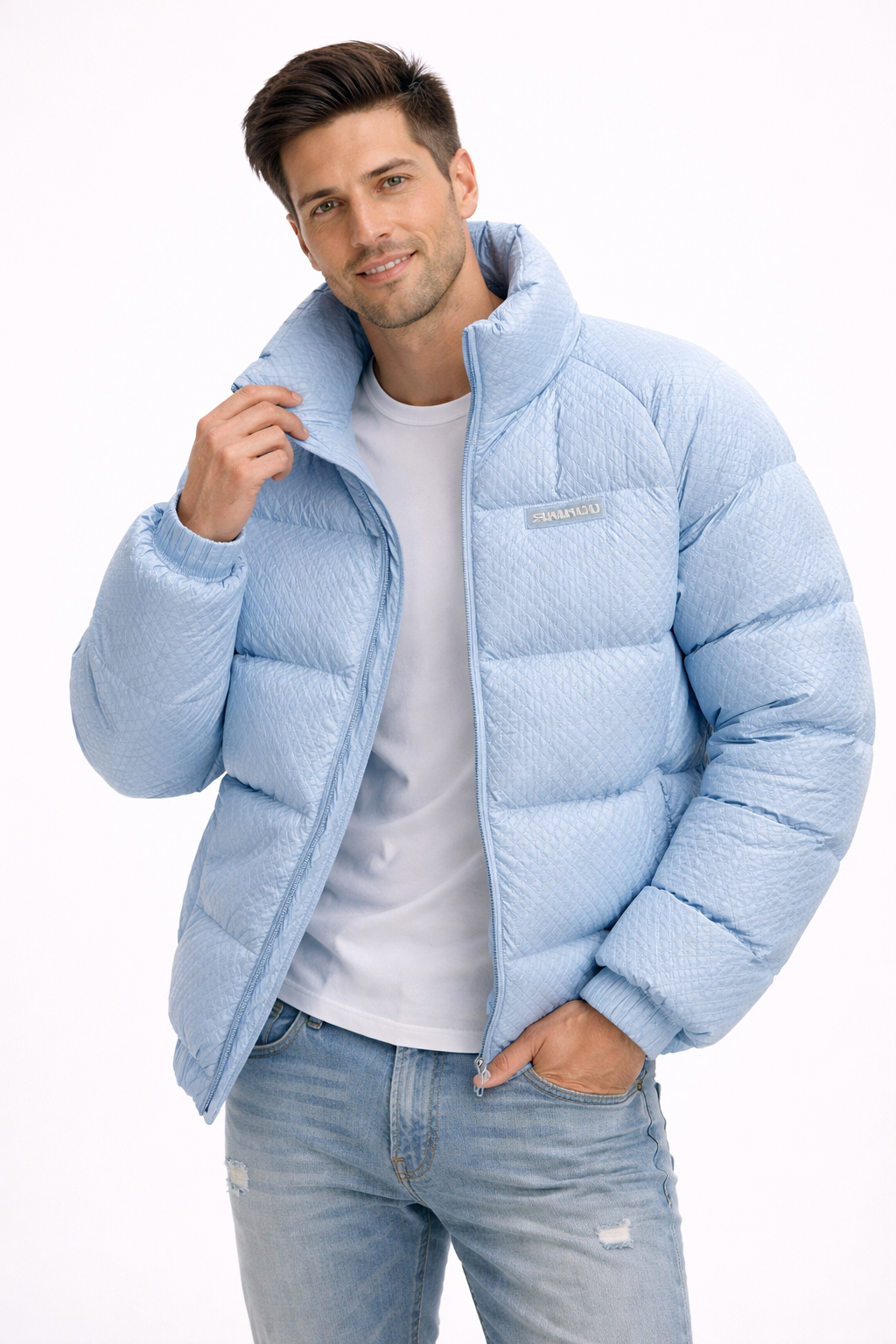 Alex Thick Down Jacket for Men – High Collar, Loose Fit & Urban Winter Style
