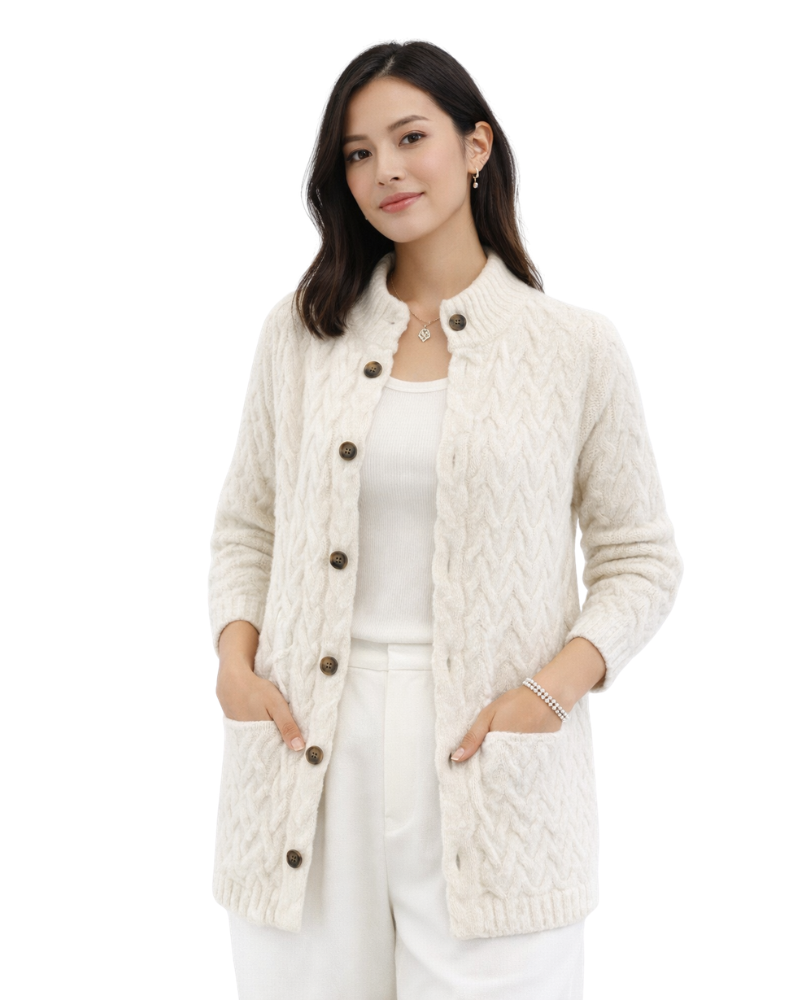 Alexia Damenpullover mit Stehkragen – Weiche, Figurbetonte Strickware, Lange Ärmel, Lässiger Stil