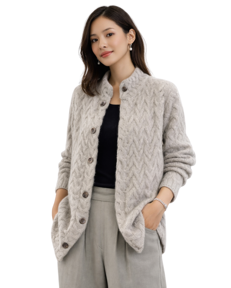 Alexia Damenpullover mit Stehkragen – Weiche, Figurbetonte Strickware, Lange Ärmel, Lässiger Stil