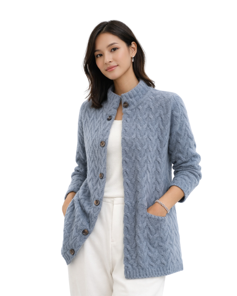 Alexia Damenpullover mit Stehkragen – Weiche, Figurbetonte Strickware, Lange Ärmel, Lässiger Stil