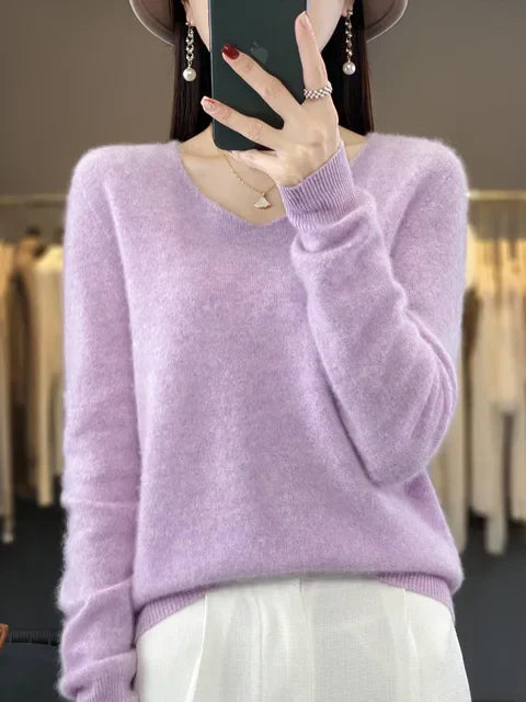 Lily Pull Femme – Elegantní pletenina z měkké a pohodlné směsi s dlouhými rukávy
