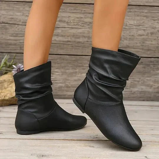 Amara Women's Leather Boots – Genuine Leather Boots with Non-Slip Sole & Elegant Cut