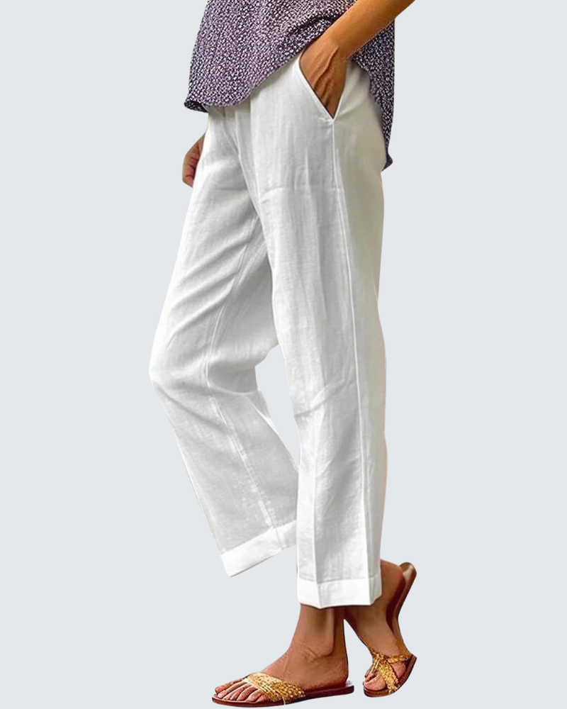 Amelia Pantalón Bohemio Mujer – Pantalón Ancho Estampado Cintura Elástica y Corte Fluido