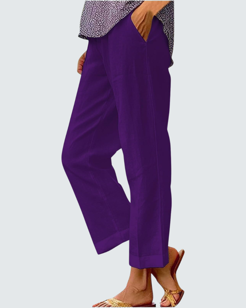Amelia Pantalón Bohemio Mujer – Pantalón Ancho Estampado Cintura Elástica y Corte Fluido