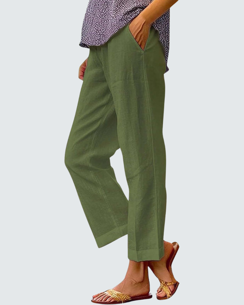 Amelia Pantalón Bohemio Mujer – Pantalón Ancho Estampado Cintura Elástica y Corte Fluido
