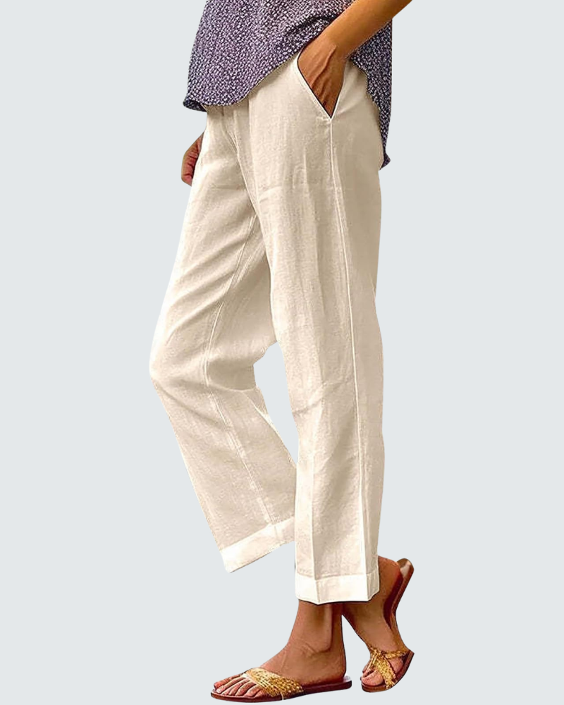 Amelia Pantalón Bohemio Mujer – Pantalón Ancho Estampado Cintura Elástica y Corte Fluido