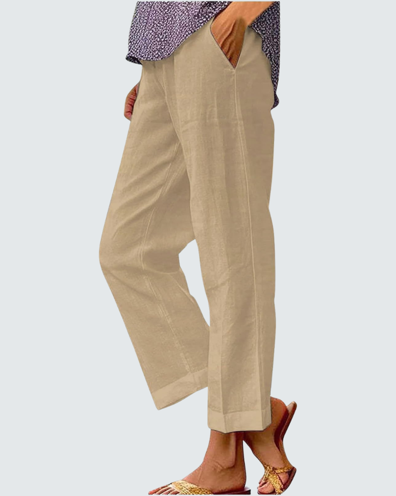 Amelia Pantalón Bohemio Mujer – Pantalón Ancho Estampado Cintura Elástica y Corte Fluido