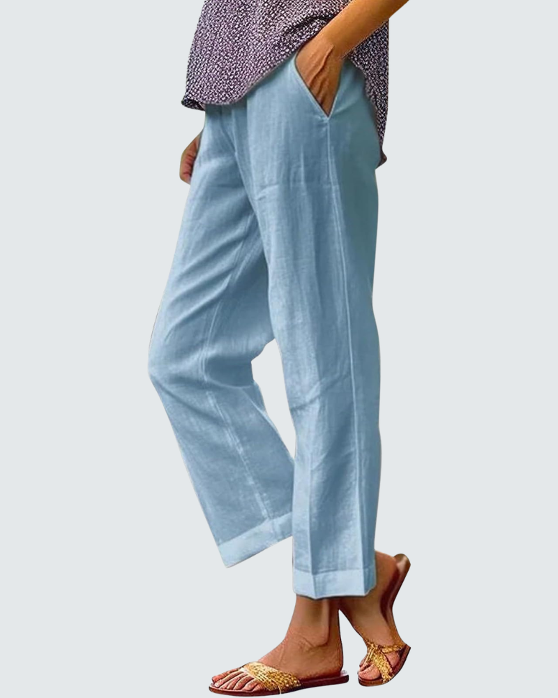 Amelia Pantalón Bohemio Mujer – Pantalón Ancho Estampado Cintura Elástica y Corte Fluido