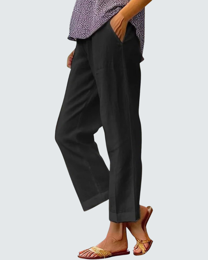 Amelia Pantalón Bohemio Mujer – Pantalón Ancho Estampado Cintura Elástica y Corte Fluido