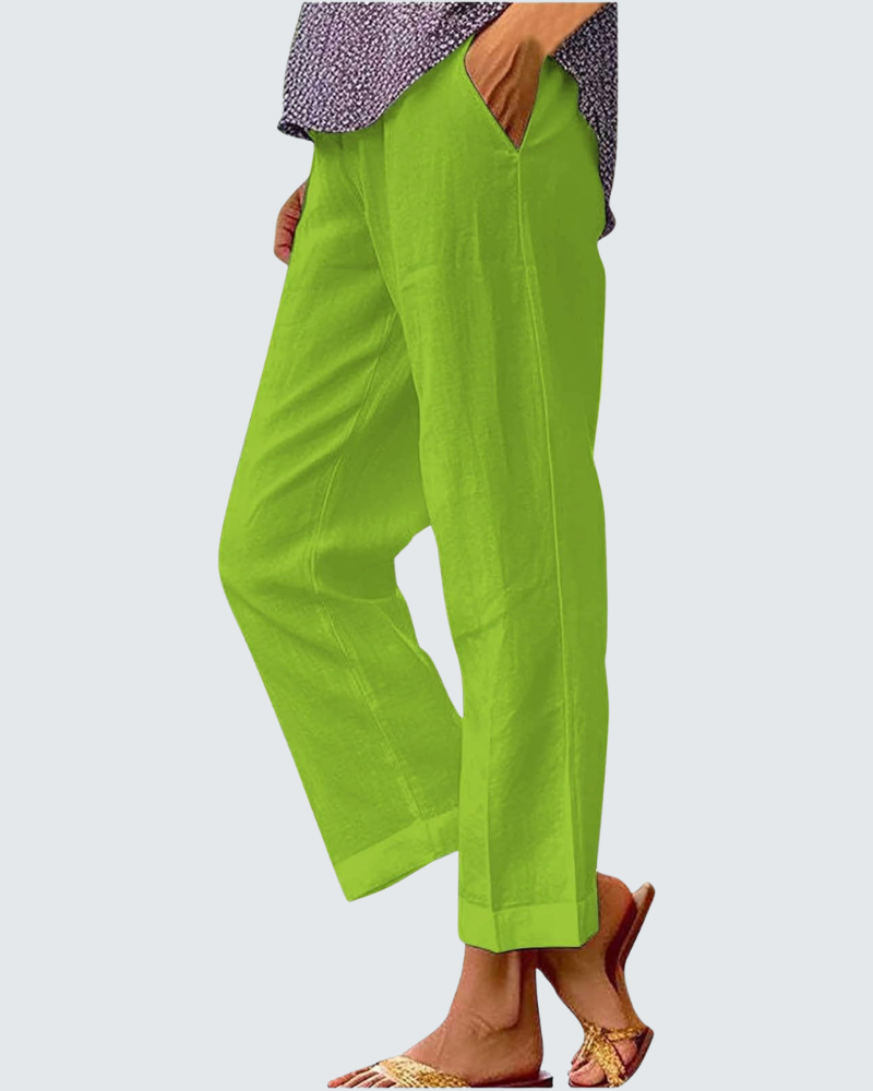 Amelia Pantalón Bohemio Mujer – Pantalón Ancho Estampado Cintura Elástica y Corte Fluido