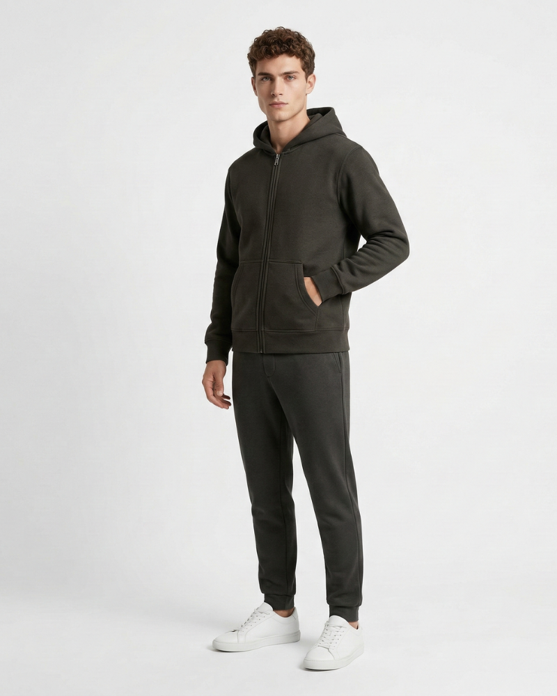 Cardigan para Hombre Amir con Cremallera y Capucha – Corte Holgado, Tejido Transpirable, Estilo Urbano