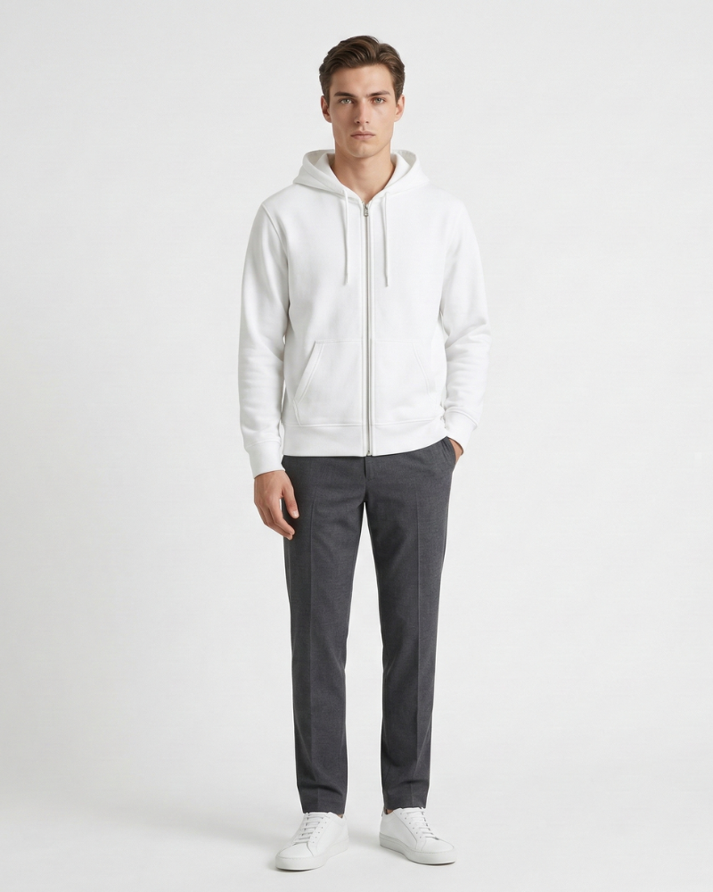 Amir Men's Zip-Up Hoodie Cardigan – Loose Fit, Breathable Fabric, Urban Style