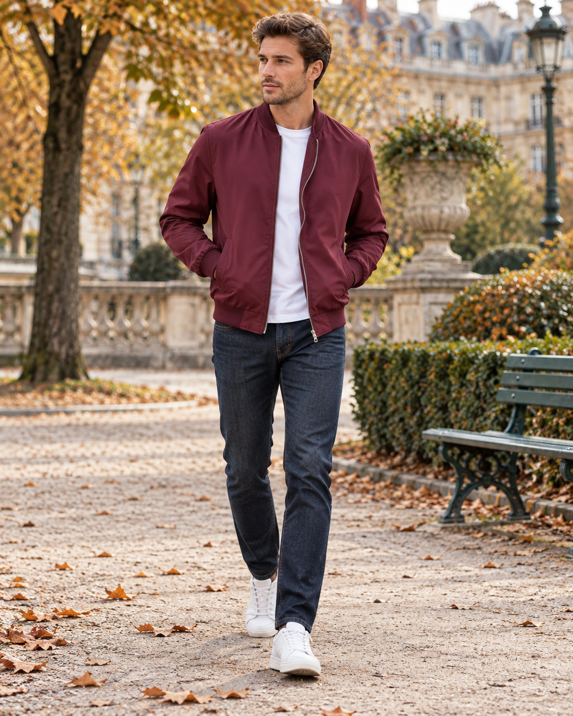 Cassian Blouson Bomber Léger pour Homme – Finitions Côtelées Classiques avec Poches avec Coupe-Vent Zippé sur Toute la Longueur