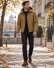 Leandro Giacca softshell impermeabile da uomo con cappuccio - Fodera in pile e tasche con cerniera