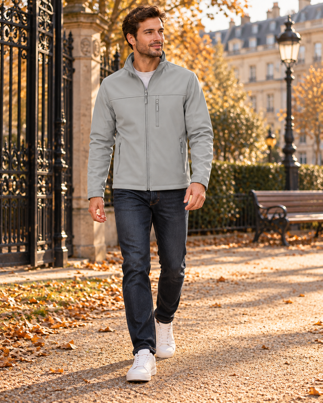 Kellan Blouson Softshell Homme Léger – Manteau d’Extérieur Imperméable avec Doublure Polaire