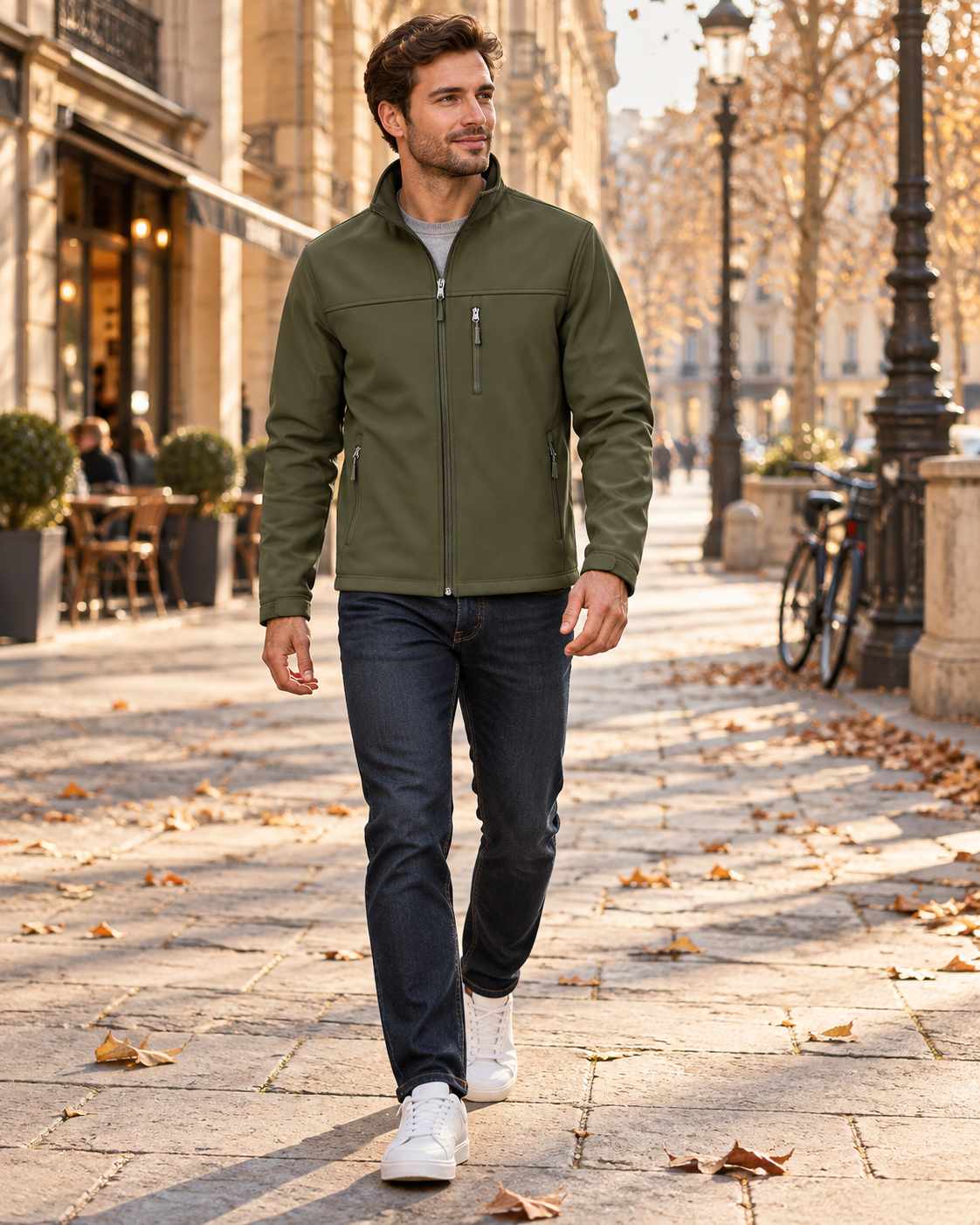 Kellan Blouson Softshell Homme Léger – Manteau d’Extérieur Imperméable avec Doublure Polaire